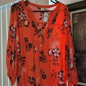 ****SOLD****GAP long sleeve orange blouse